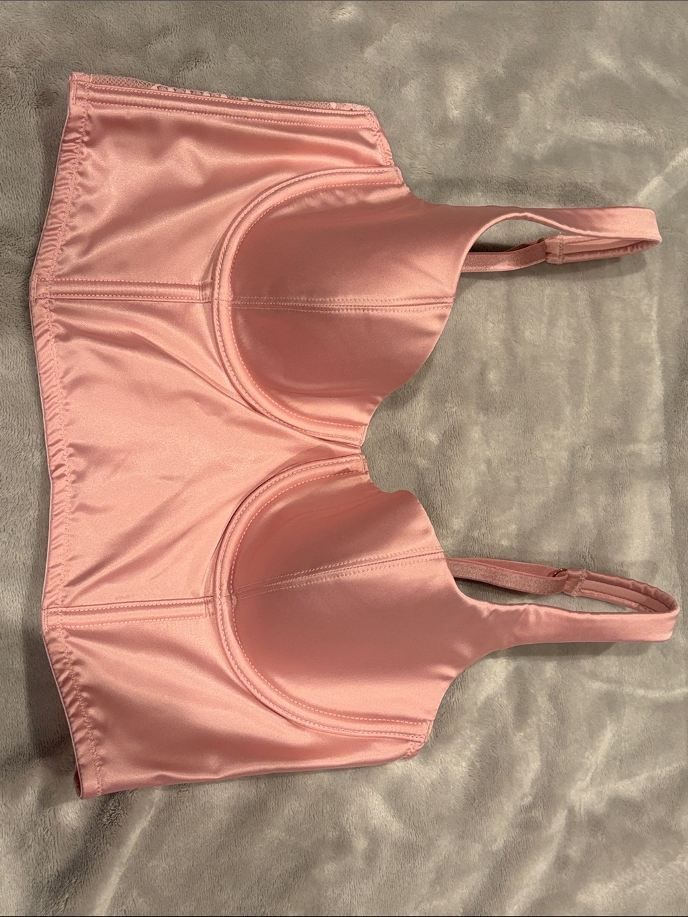 Victoria's Secret Satin Look Longline Bra in Light Pink